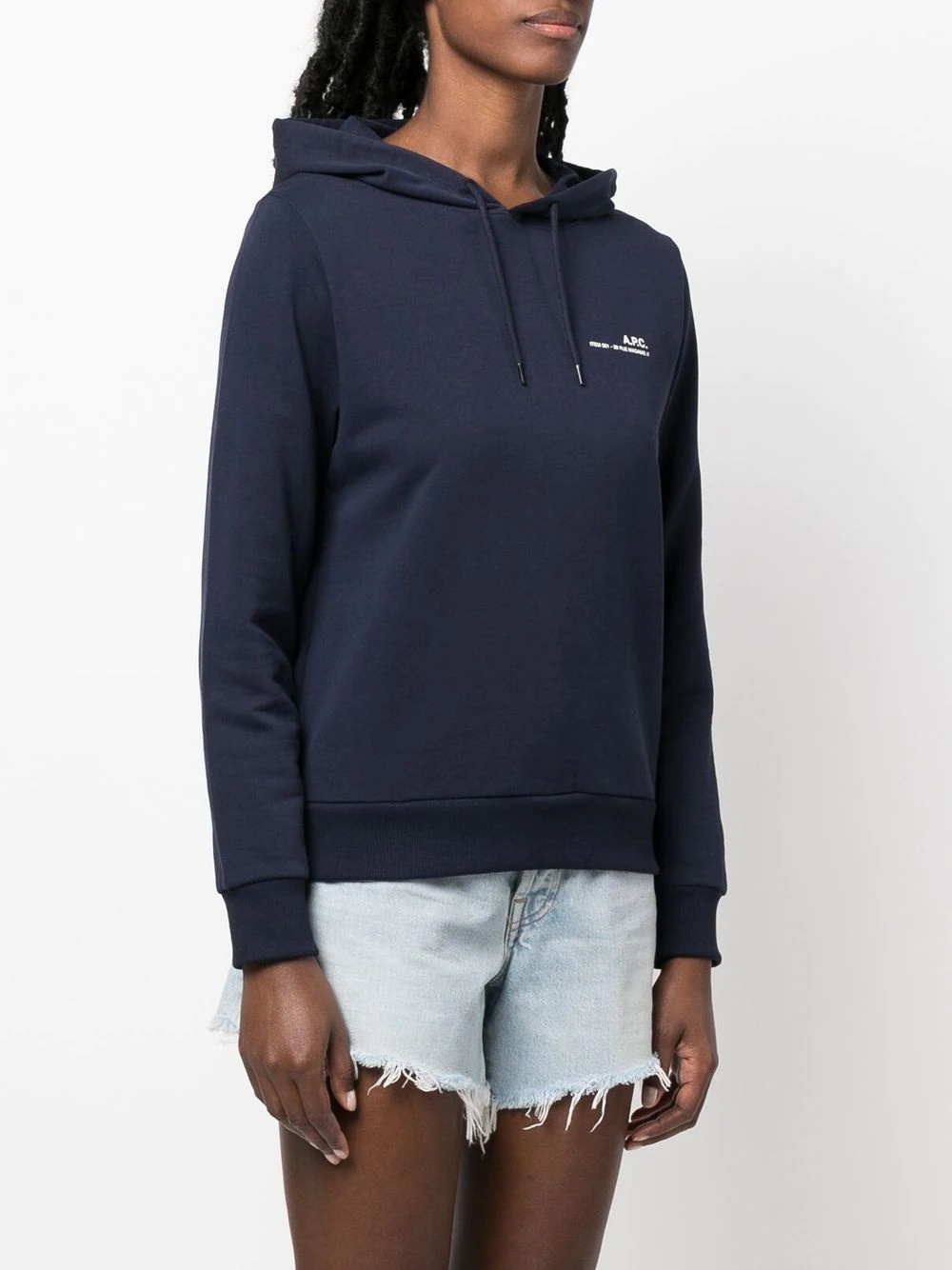 logo-print cotton hoodie - 3