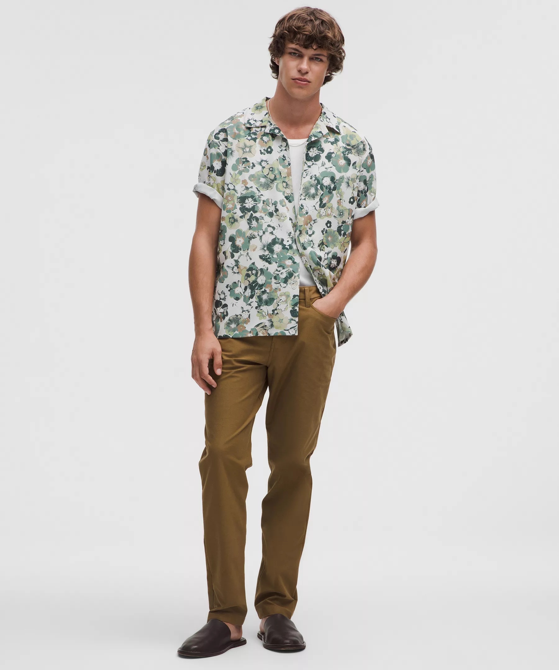 Lightweight Camp Collar Button-Up Shirt - 2
