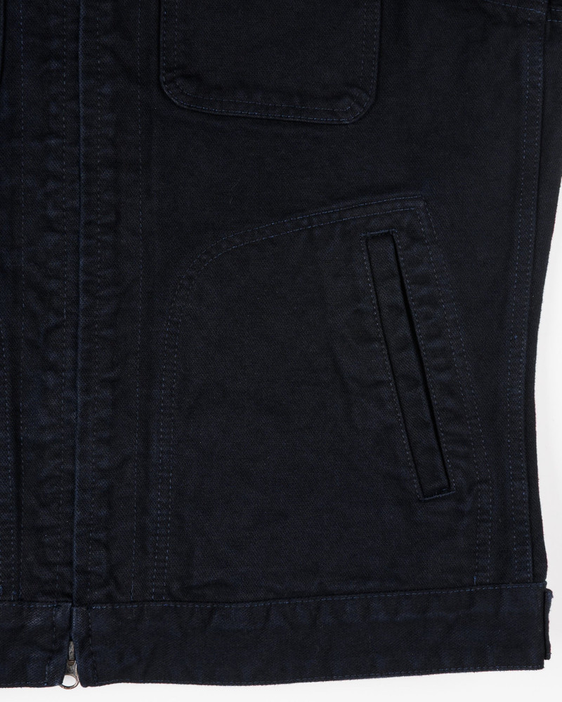 IHJ-123-OD 14OZ BROKEN TWILL SELVEDGE DENIM WORK JACKET - INDIGO OVERDYED BLACK 9