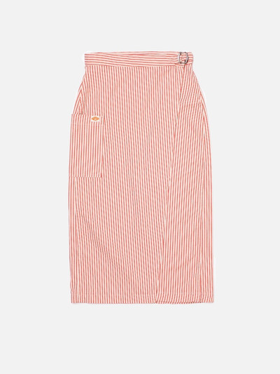 Nudie Jeans Irma Striped Denim Skirt Red/White outlook