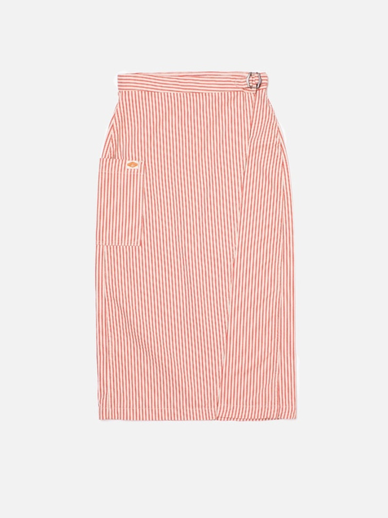 Nudie Jeans Irma Striped Denim Skirt Red/White outlook