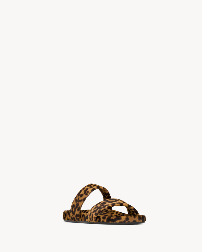 SAINT LAURENT NICHOLS SLIDES IN PONY HAIR LEATHER outlook