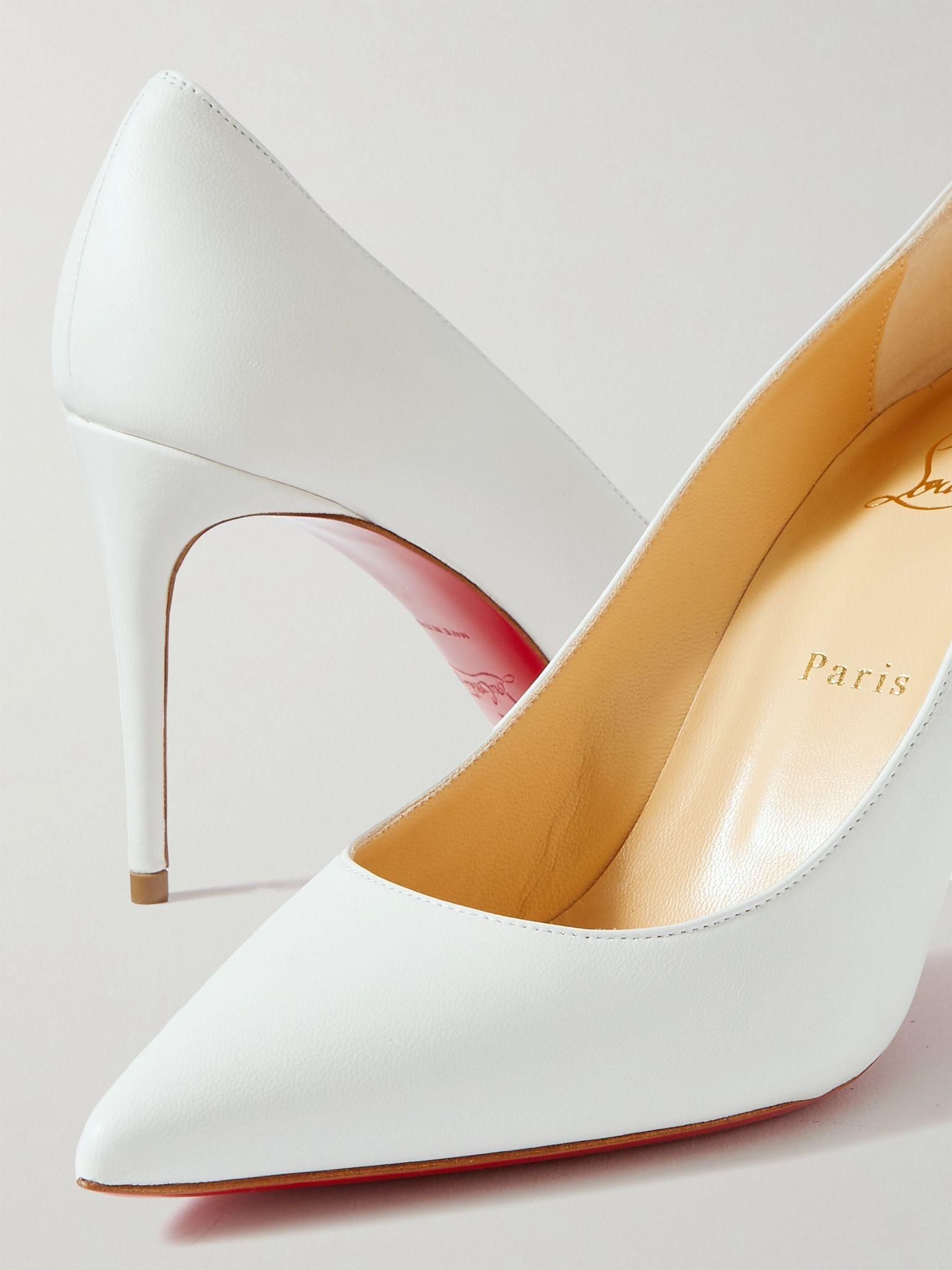 Kate 85 leather pumps White - 4