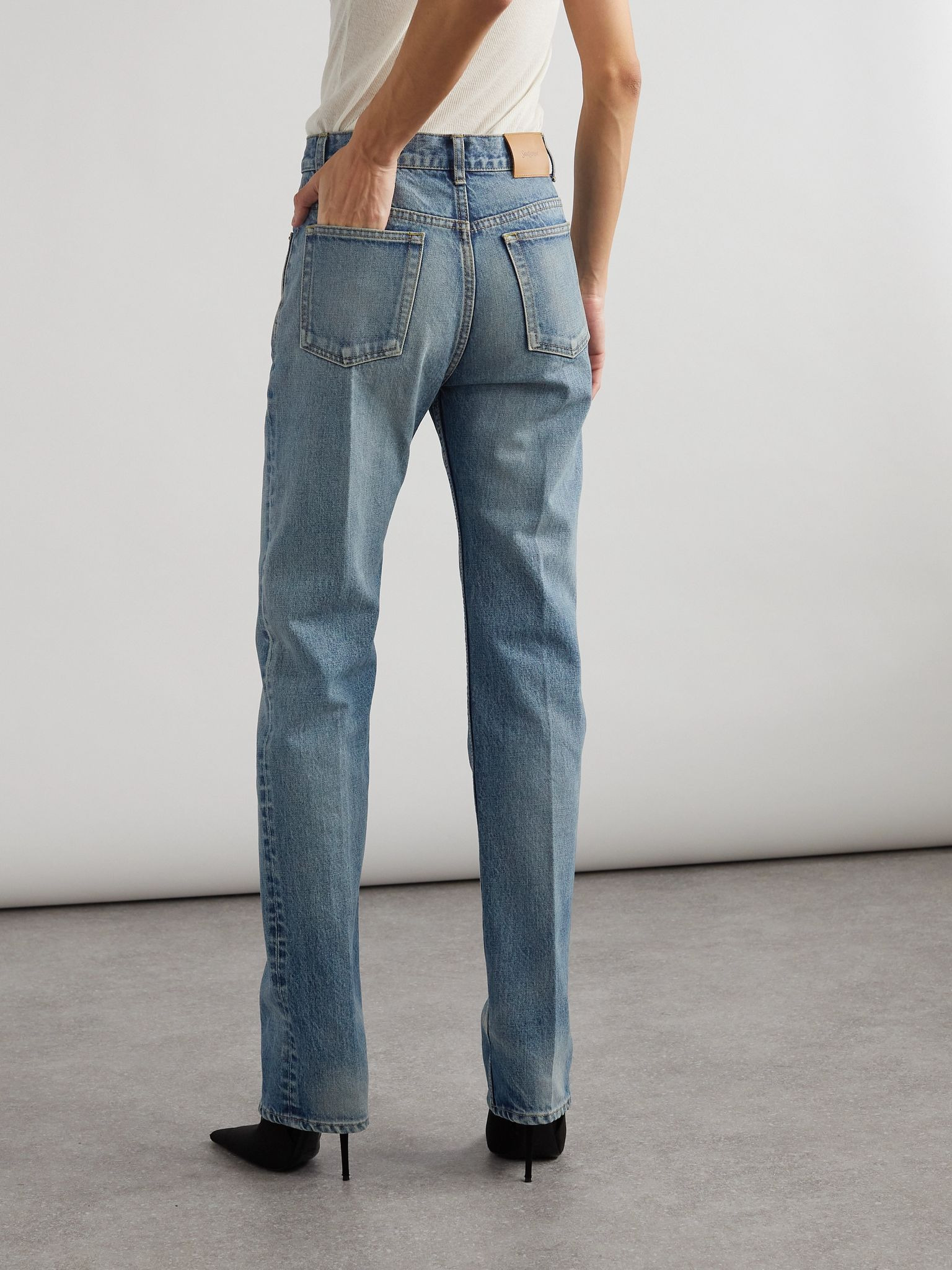 Mid-rise straight-leg jeans Blue - 4