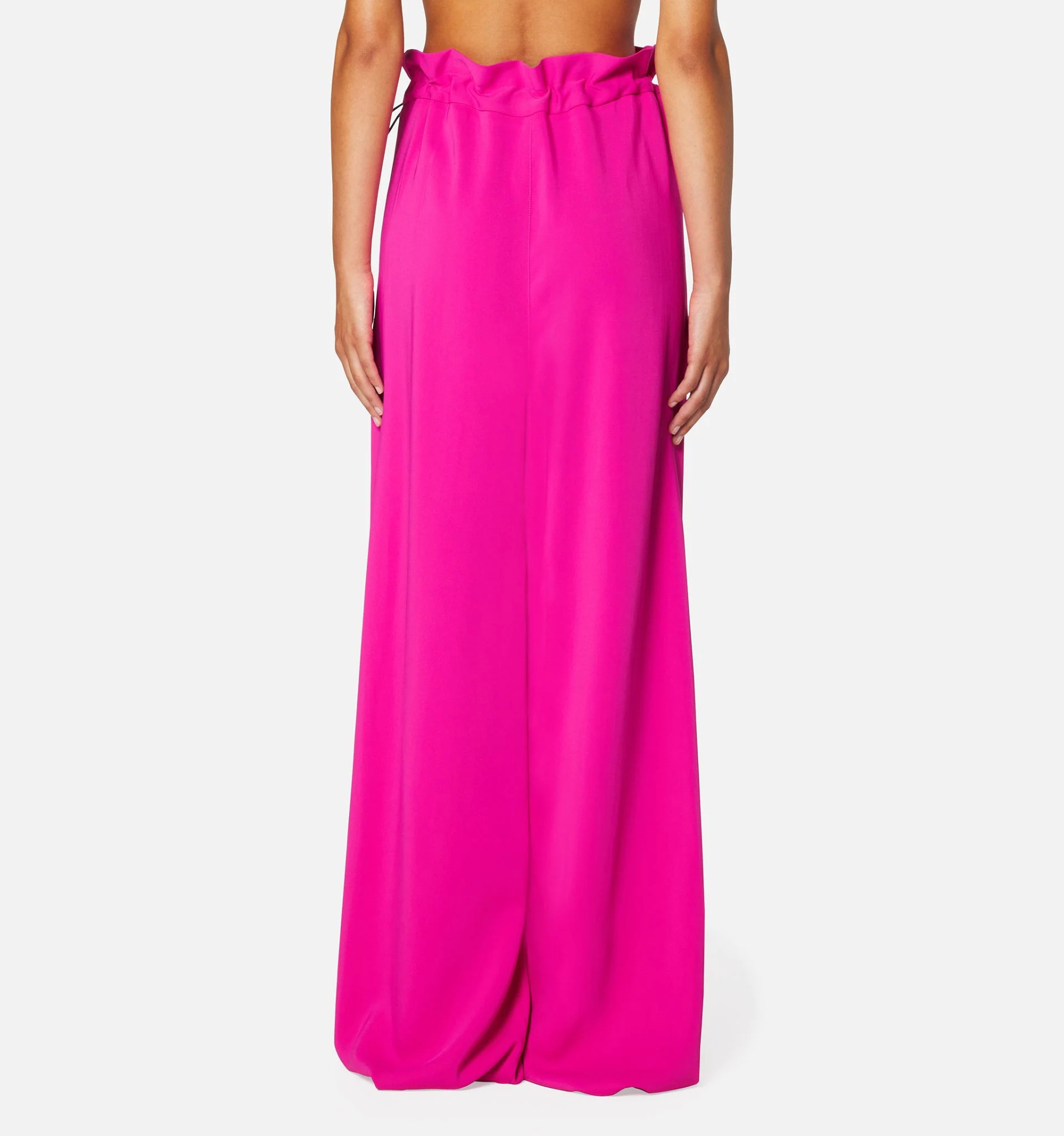 Flared Trousers With Elasticated Waist - 6
