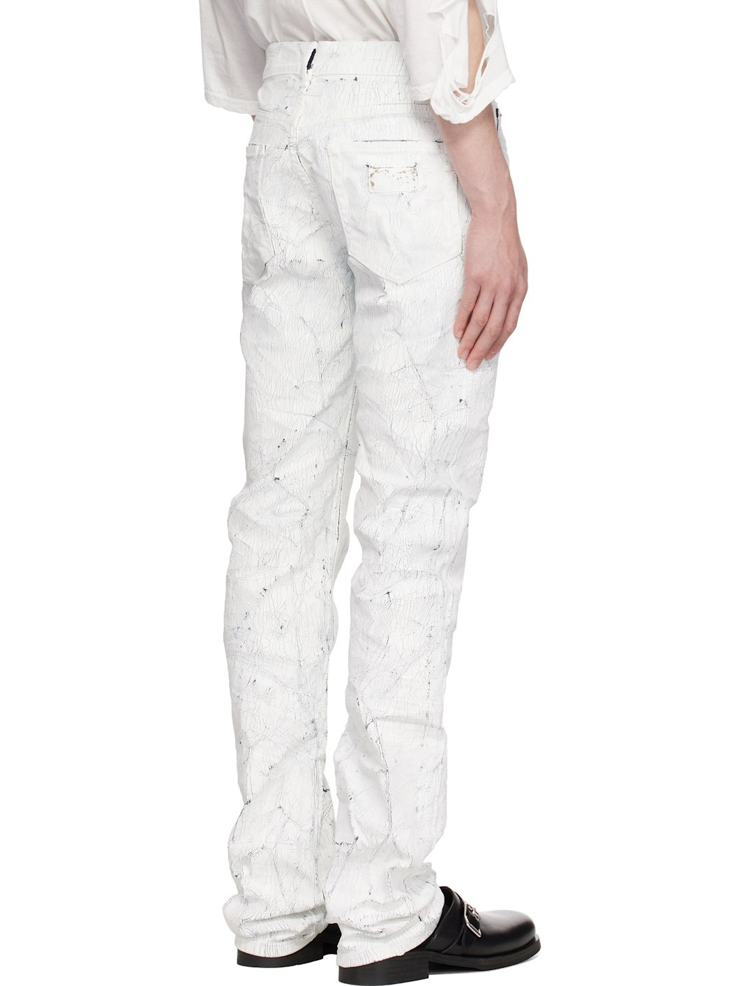 White 5 Pocket Jeans - 3