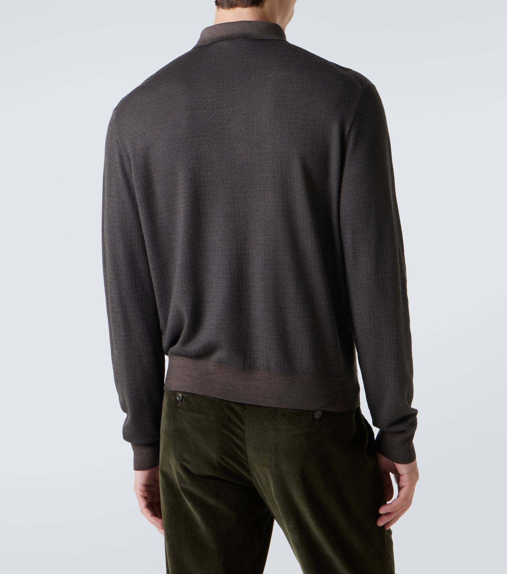 Wool and silk polo shirt - 4