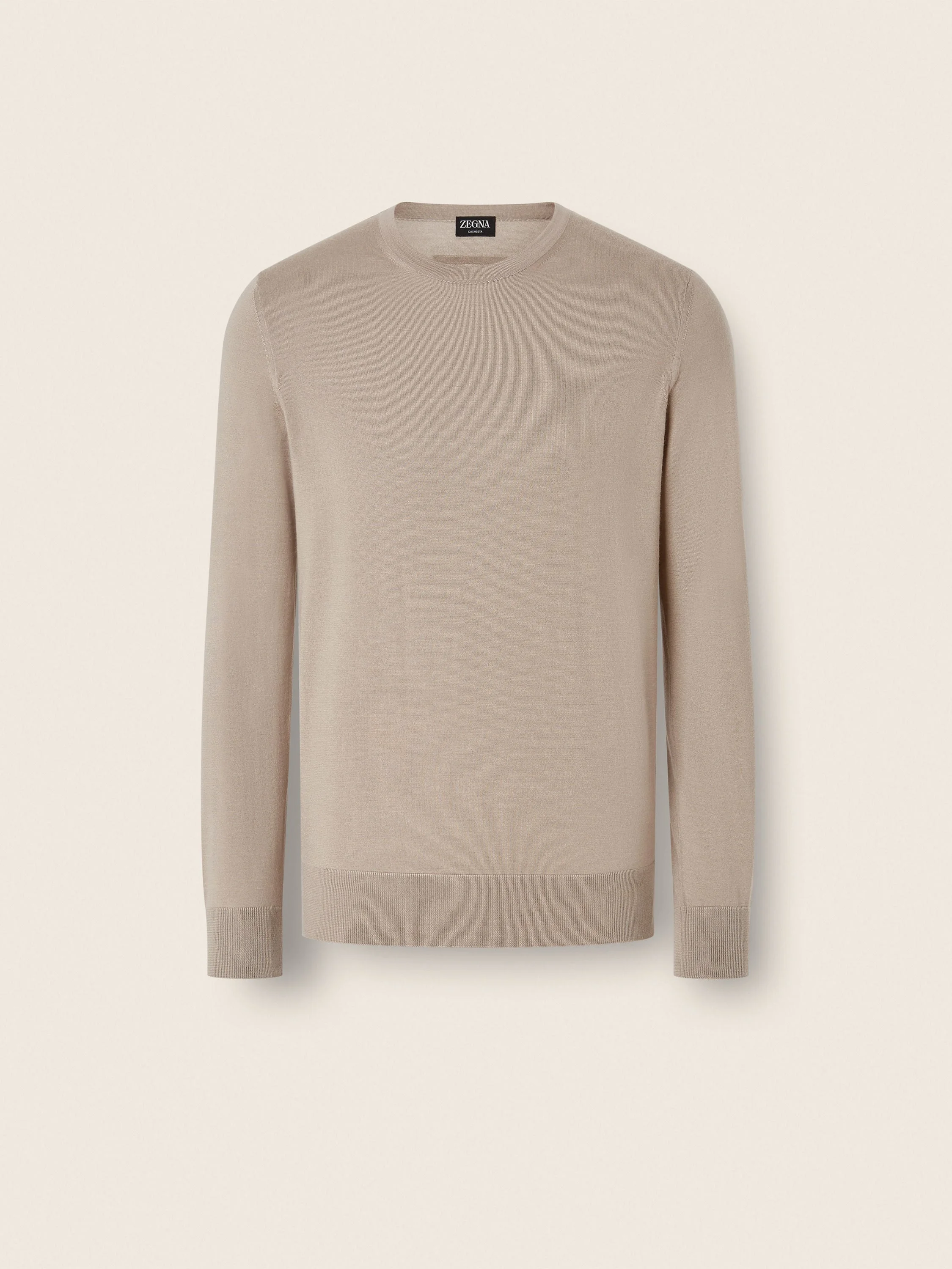 LIGHT TAUPE MÉLANGE CASHSETA CREWNECK - 1