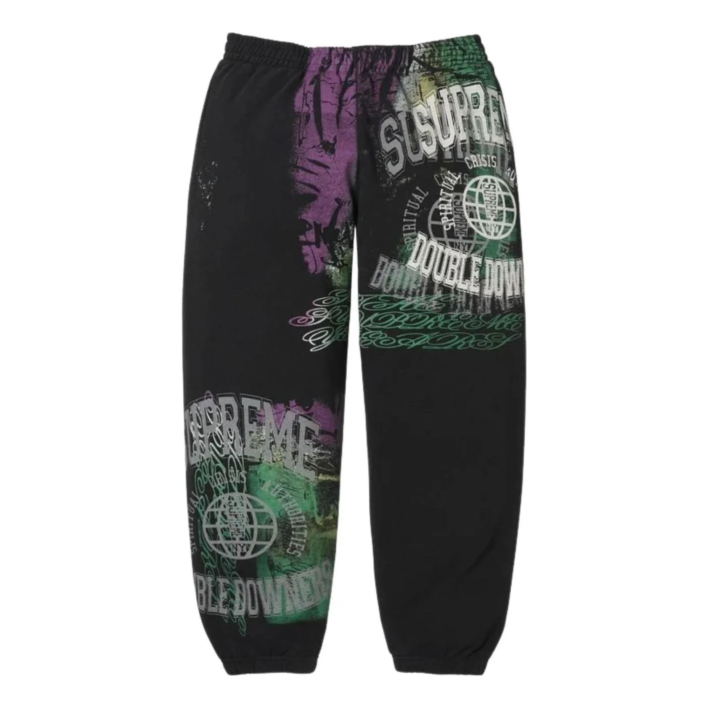 Supreme SS26 Overprint Sweatpant 'Black' SUP-SS26-368-BLK - 1