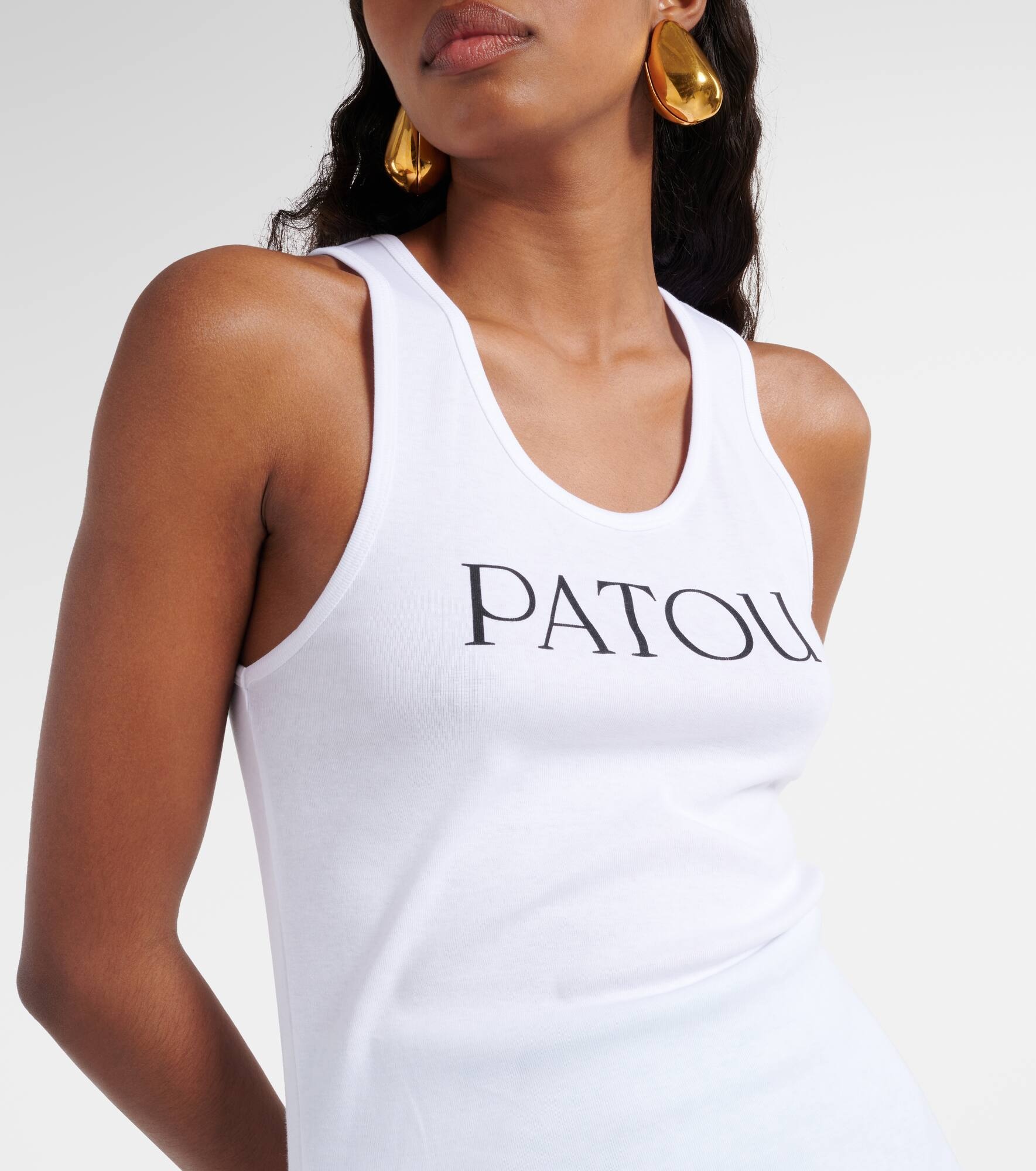 Logo cotton jersey tank top - 4