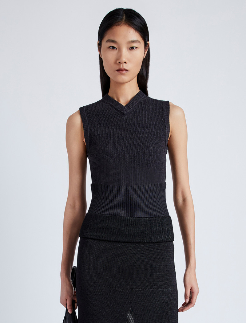 Proenza Schouler Cruz Vest in Midweight Viscose Rib outlook