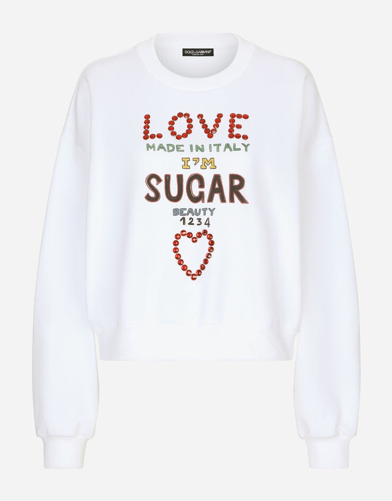 Jersey sweatshirt with Dolce&Gabbana lettering 1