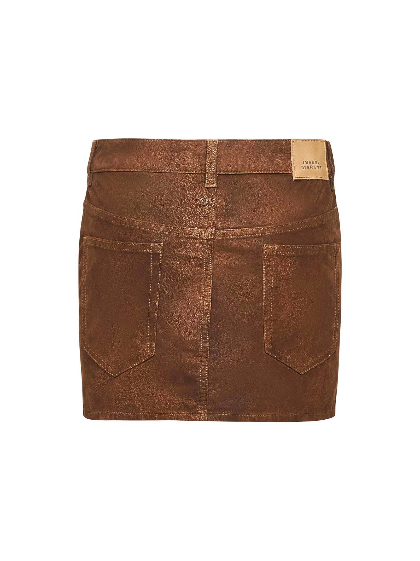 Tobacco vintage faux leather Kimmy mini skirt - 2