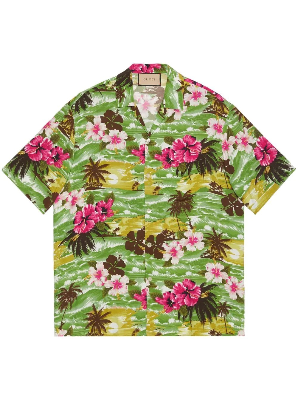 floral-print short-sleeve shirt - 1