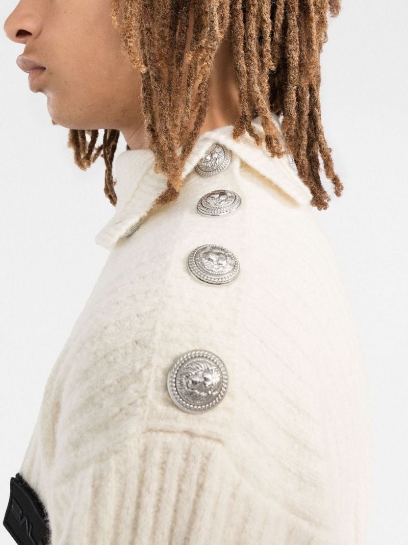 button-embossed knitted jumper - 5