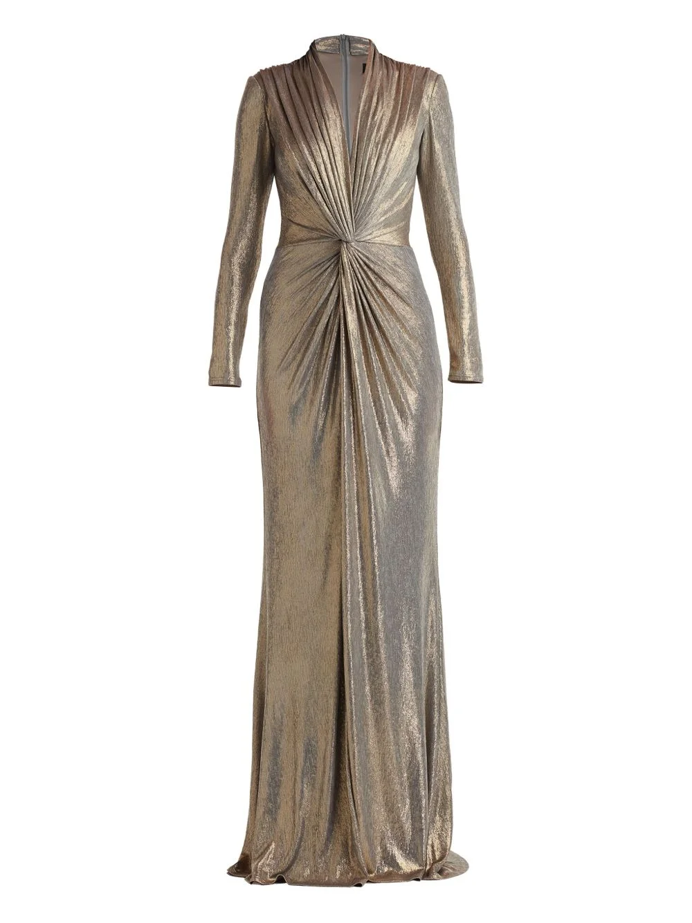 pleated knot-front maxi dress - 1