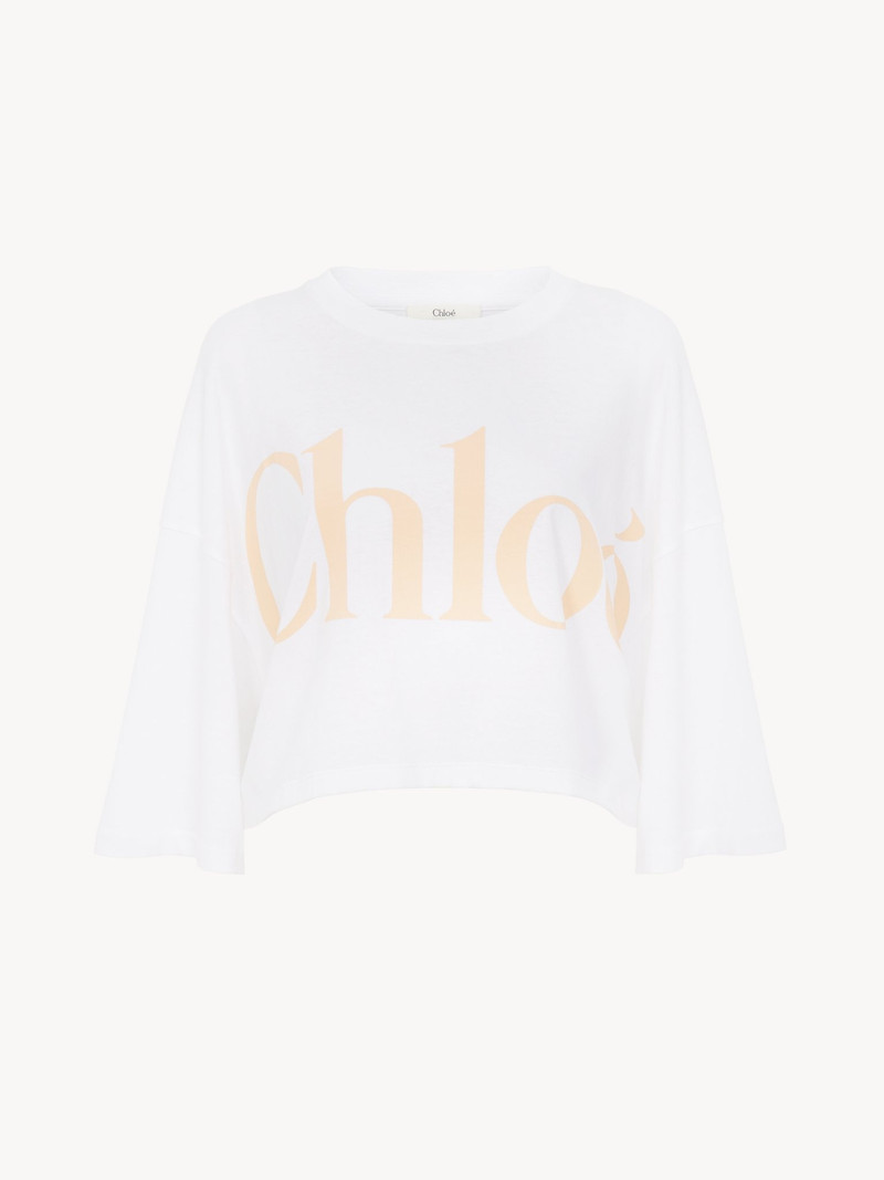 Chloé OVERSIZED CROPPED LOGO T-SHIRT IN COTTON JERSEY outlook