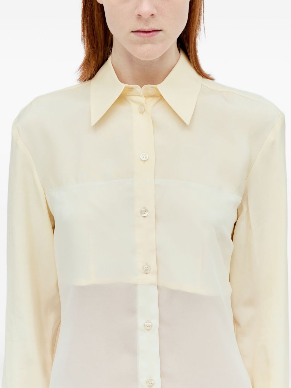sheer panelled shirt - 4