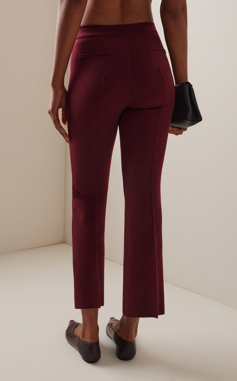 Louis Cropped Wool-Blend Straight-Leg Pants burgundy 5