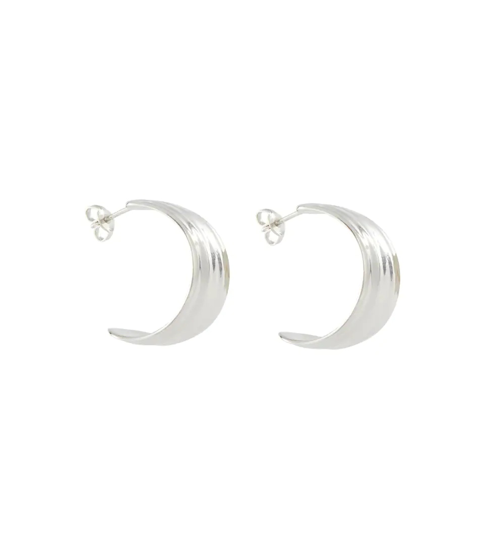 Sterling silver demi-hoop earrings - 1