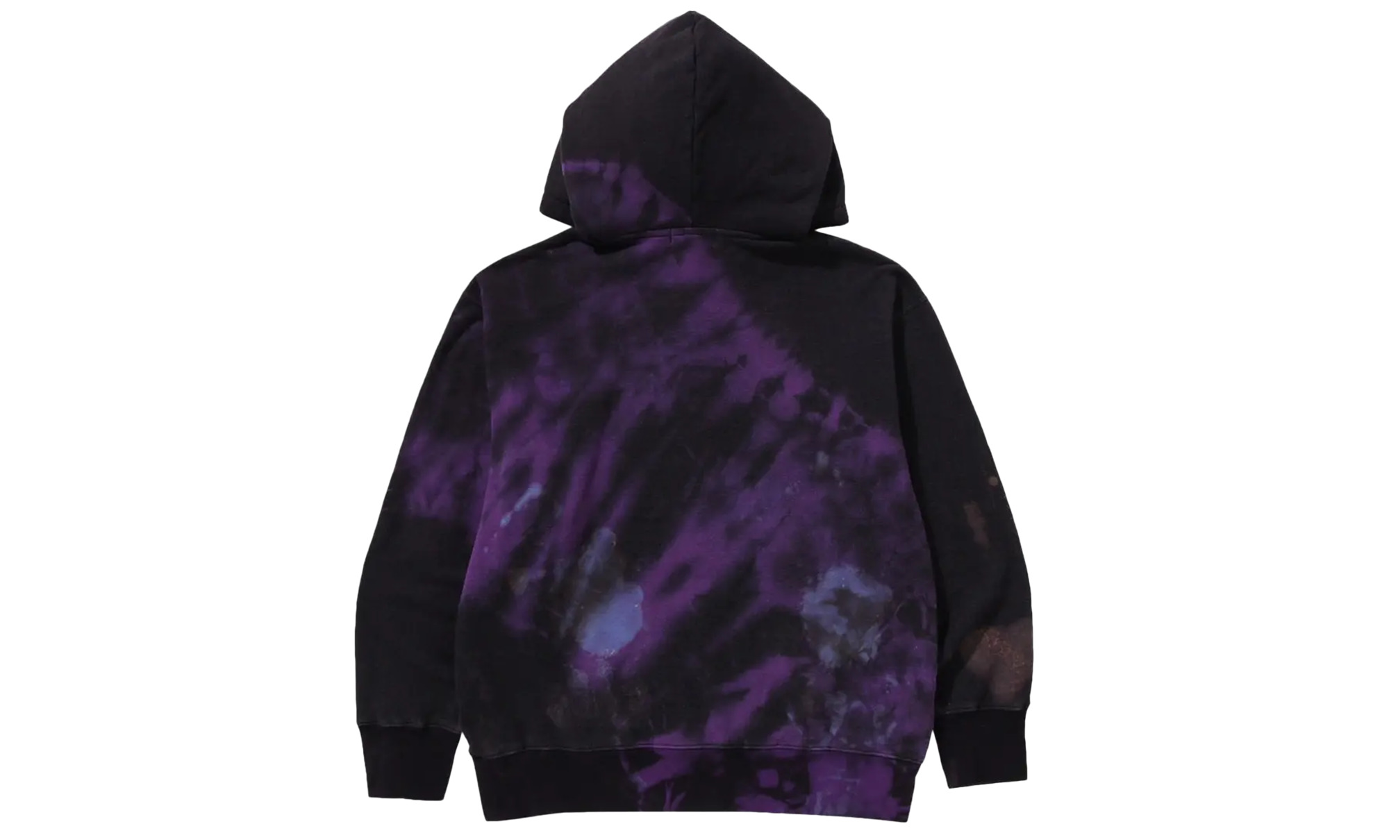 Tie Dye College Relaxed Fit Pullover Hoodie "Black" - 2