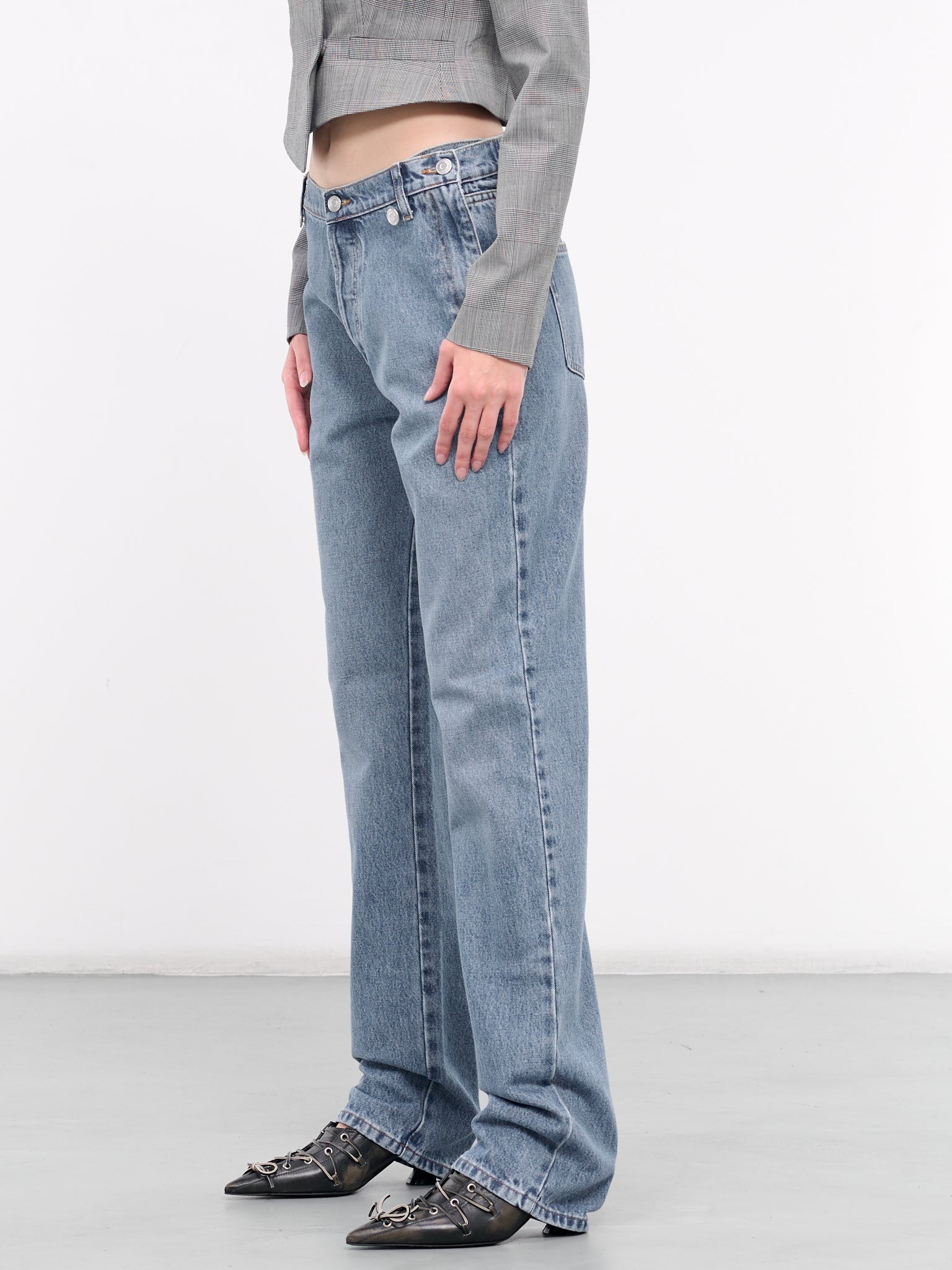 Open Hip Straight Jeans - 2