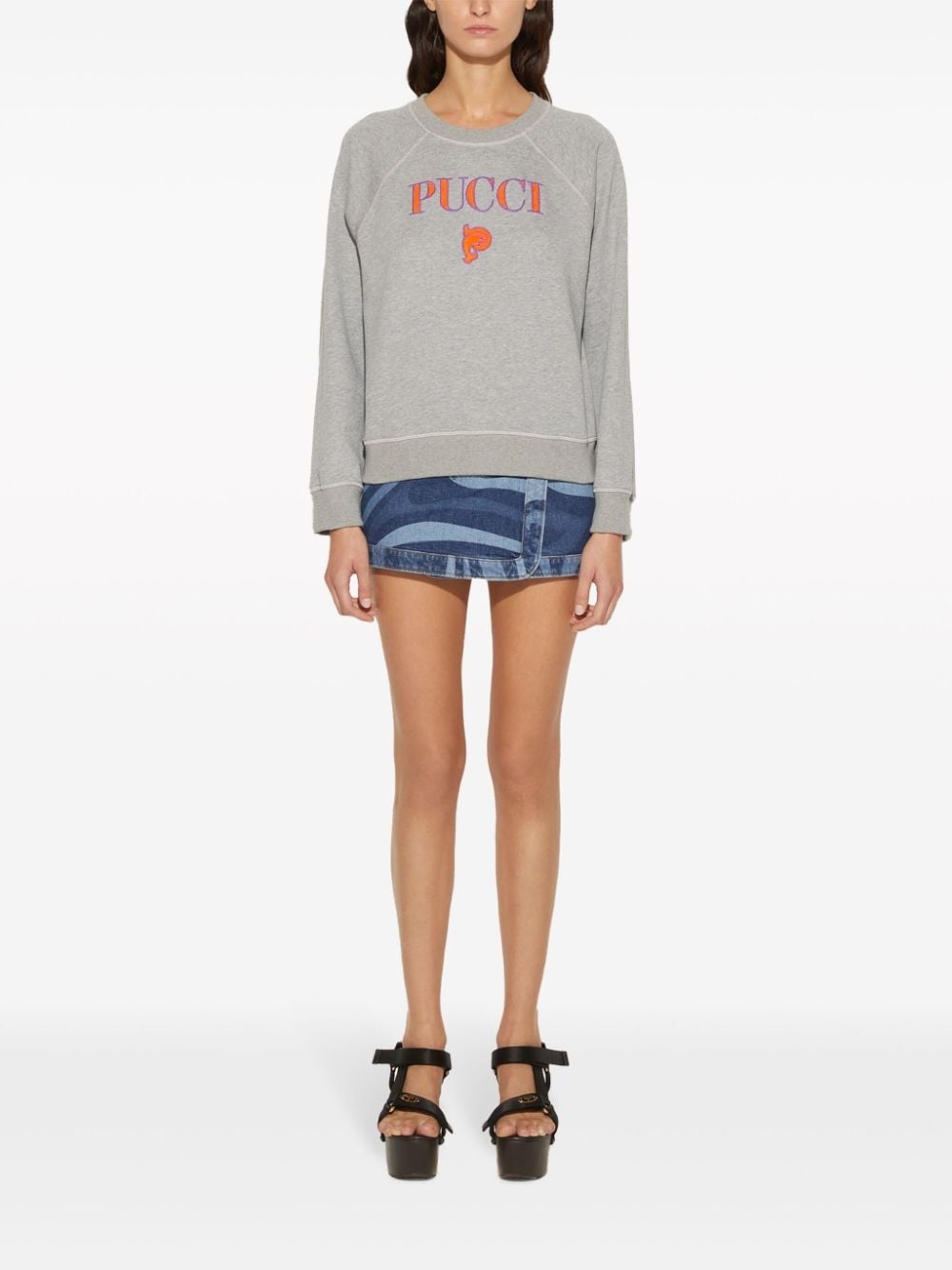 logo-embroidered cotton sweatshirt - 2