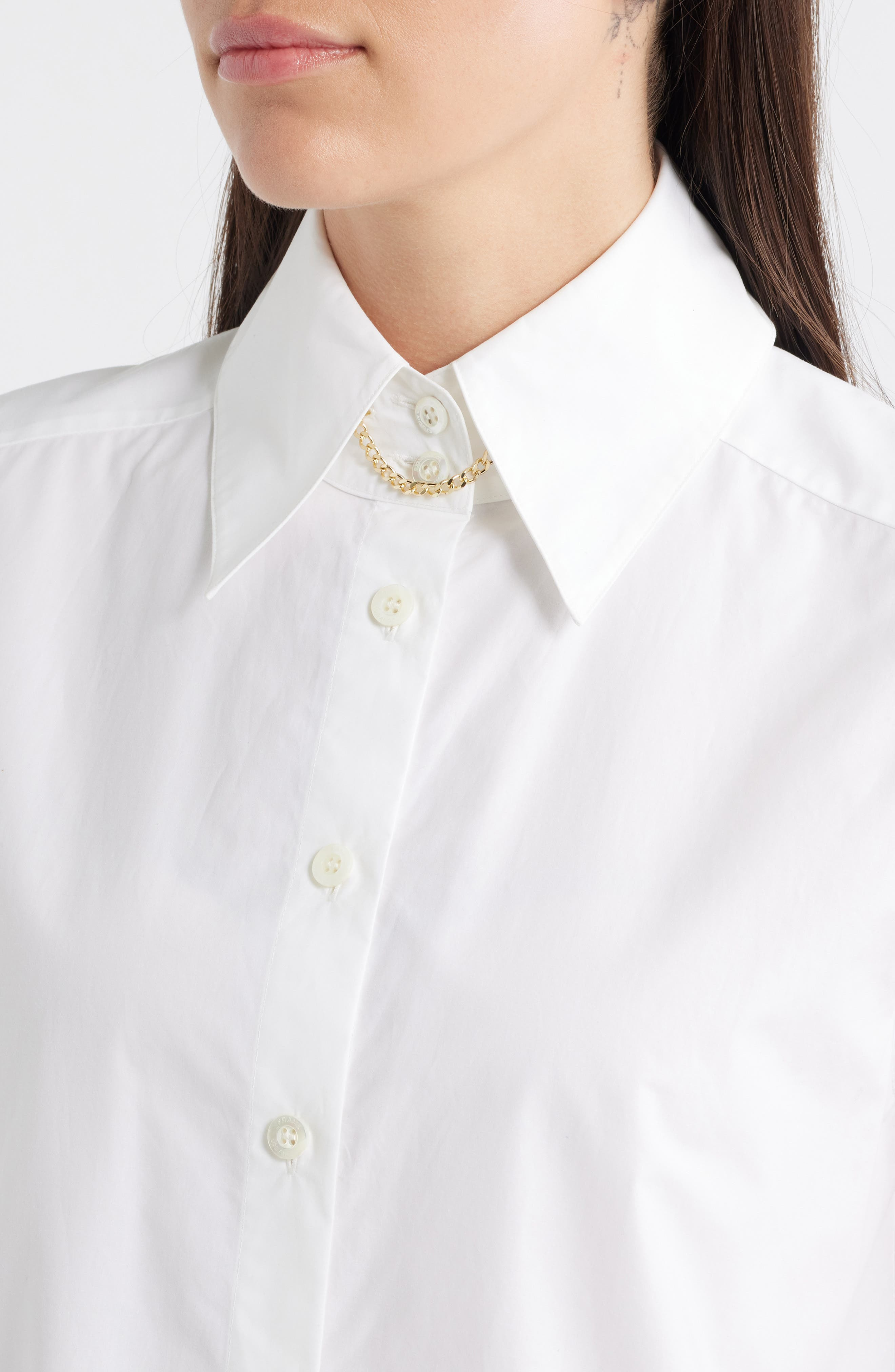 FRAME The Prep Embellished Sleeveless Button-Up Shirt in White at Nordstrom - 4