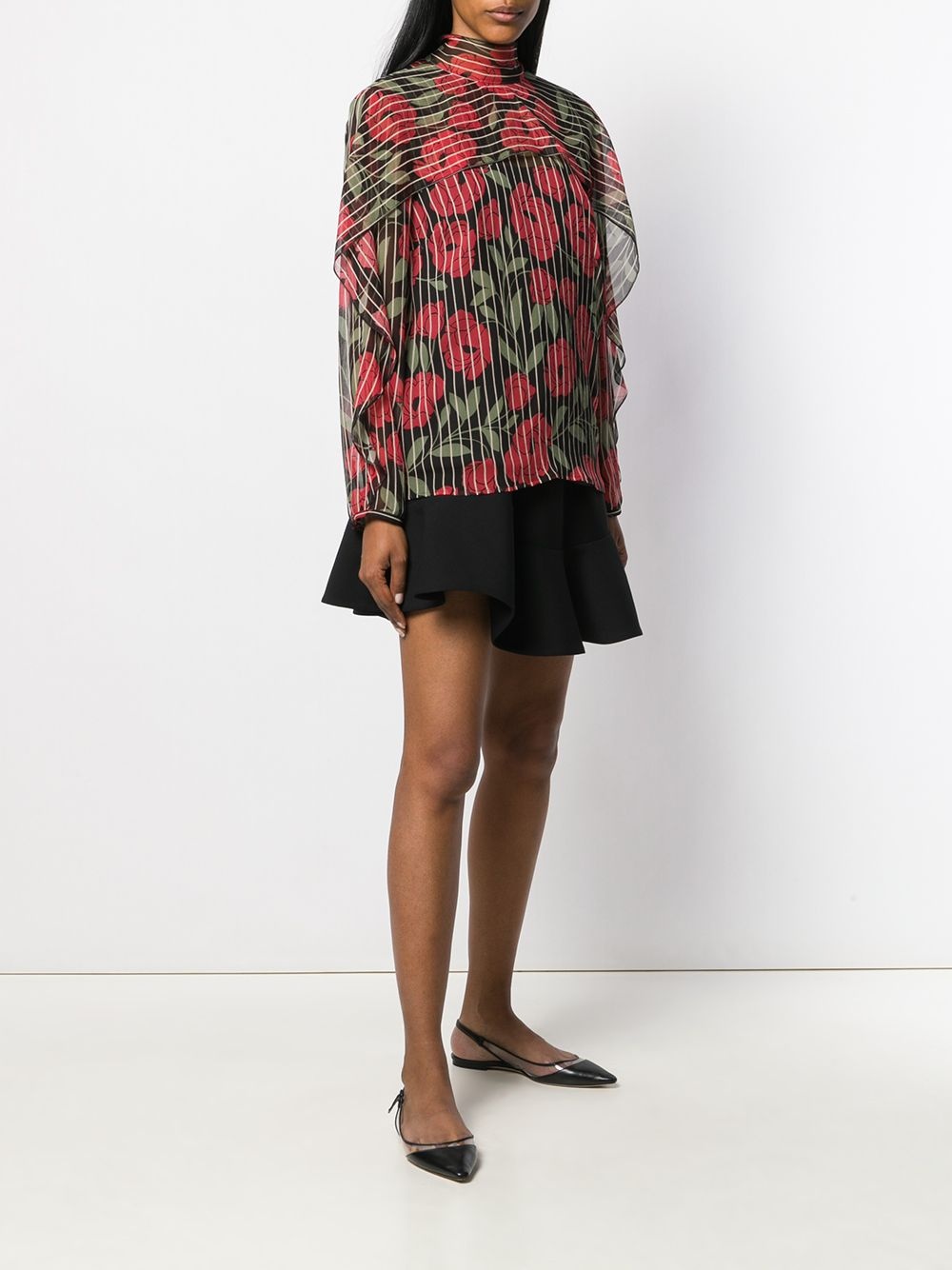 camellia printed blouse - 3