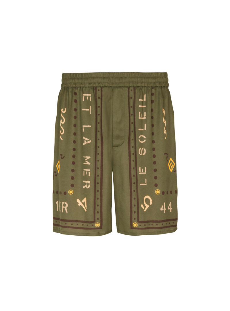 Bermuda shorts with Balmain Club print 1