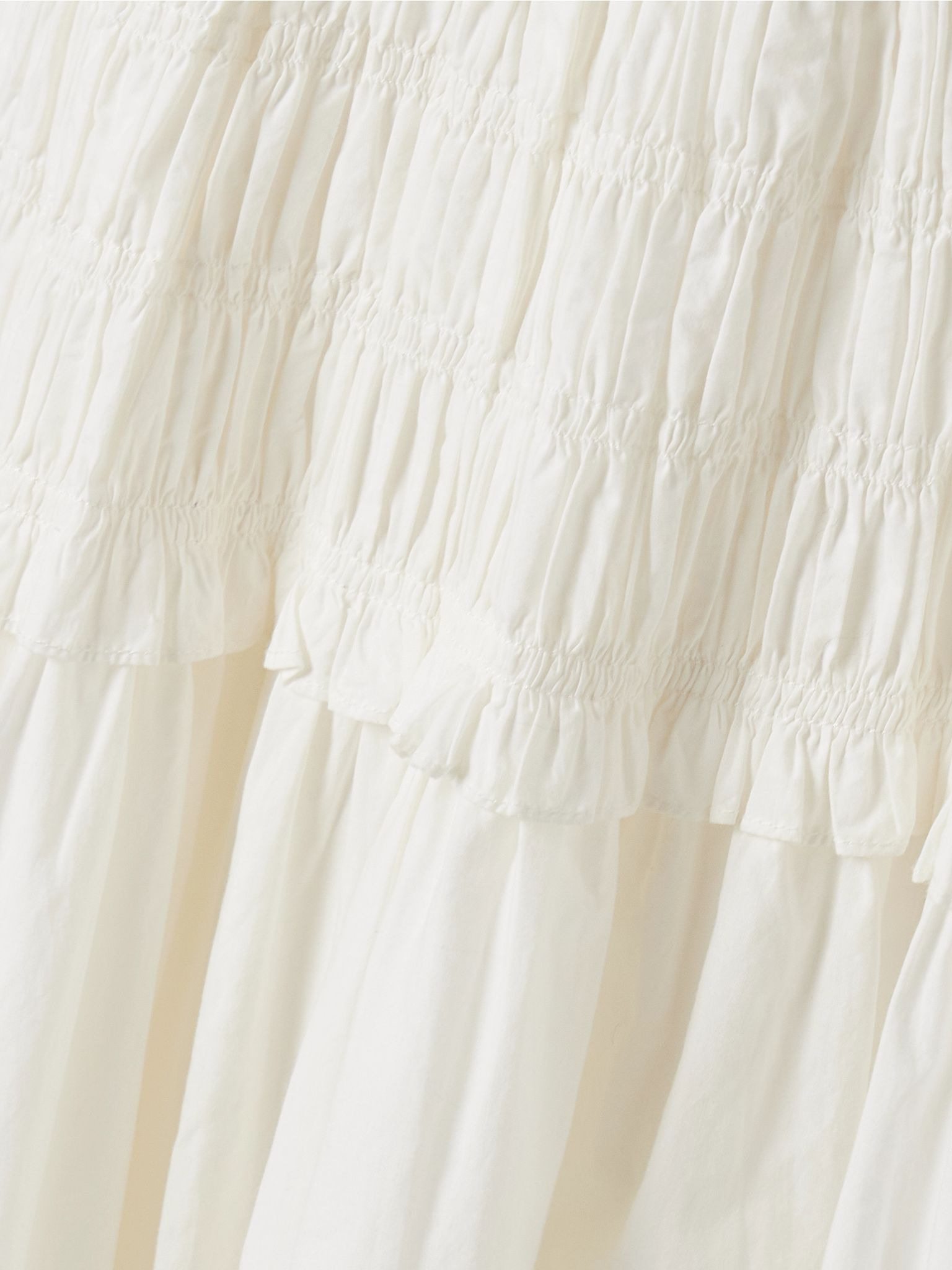 Marianne shirred organic cotton-poplin midi dress White - 4