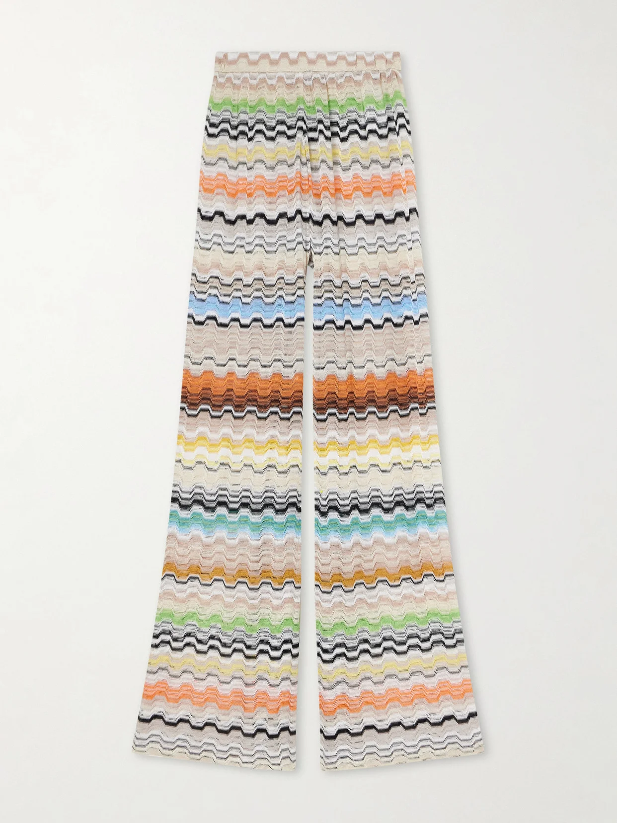 Striped Crochet-knit Wide-leg Pants - 1