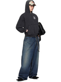 BALENCIAGA Black Key Crest Molleton Archetype Zip-Up Hoodie