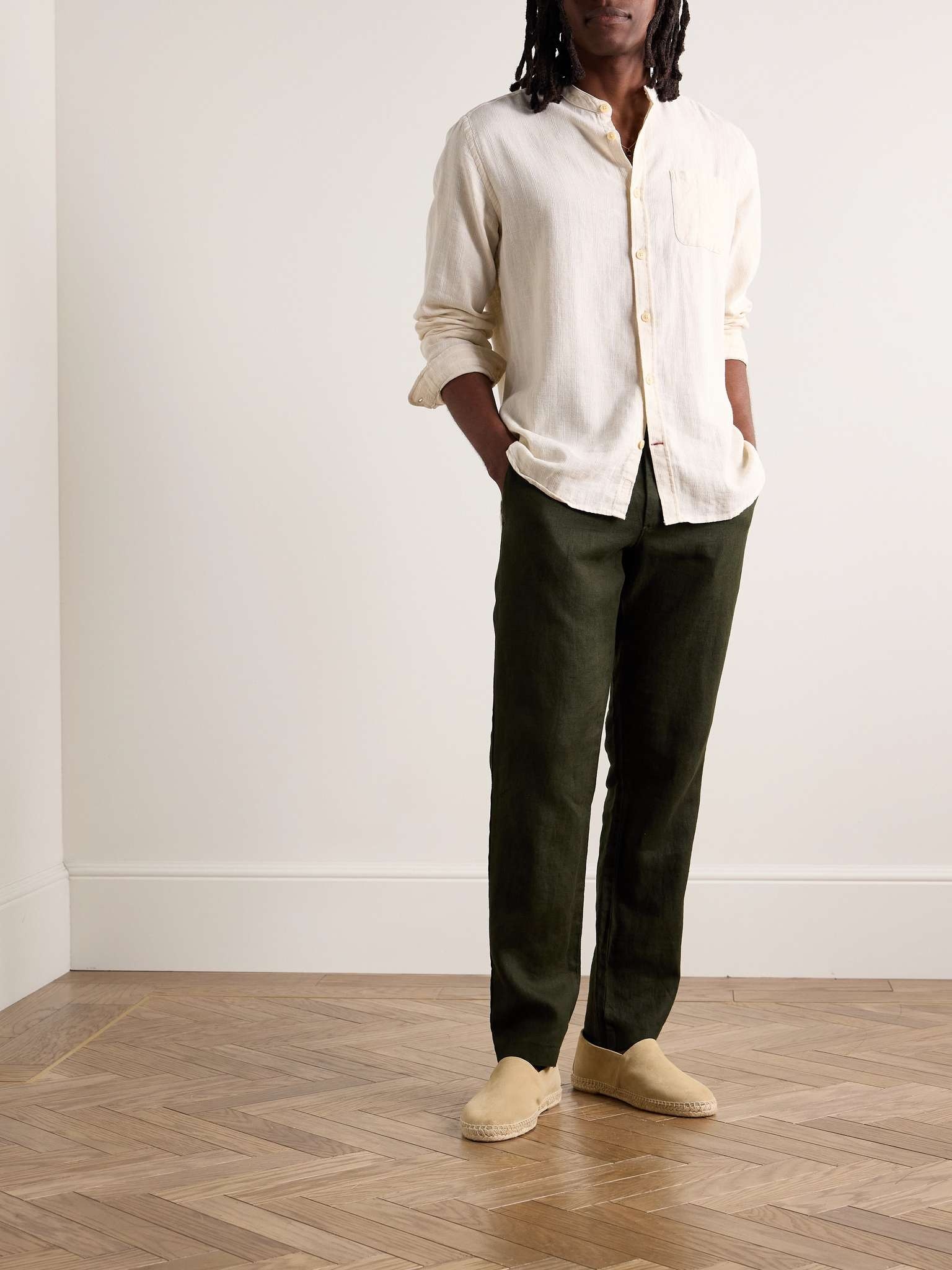 Theo 1454 Tapered Linen Trousers - 2