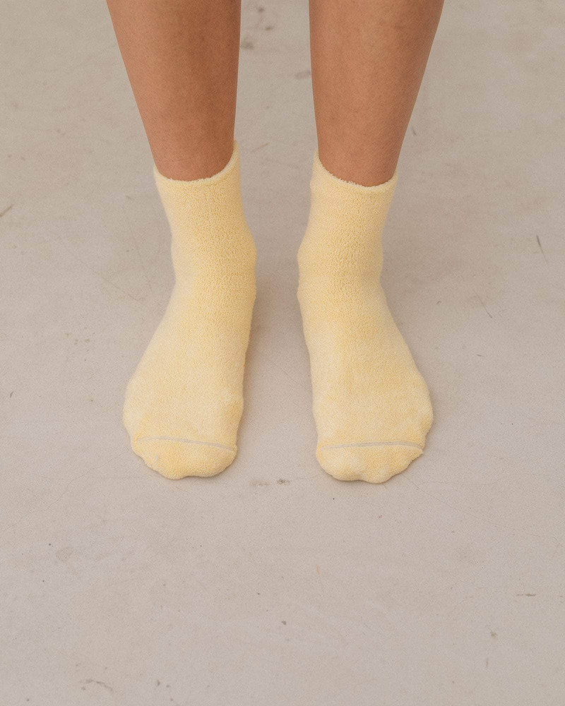 Buckle Overankle Socks - Textured Organic Cotton 1