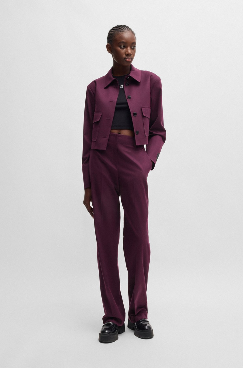 HUGO REGULAR-FIT JACKET IN A MELANGE FLANNEL BLEND outlook