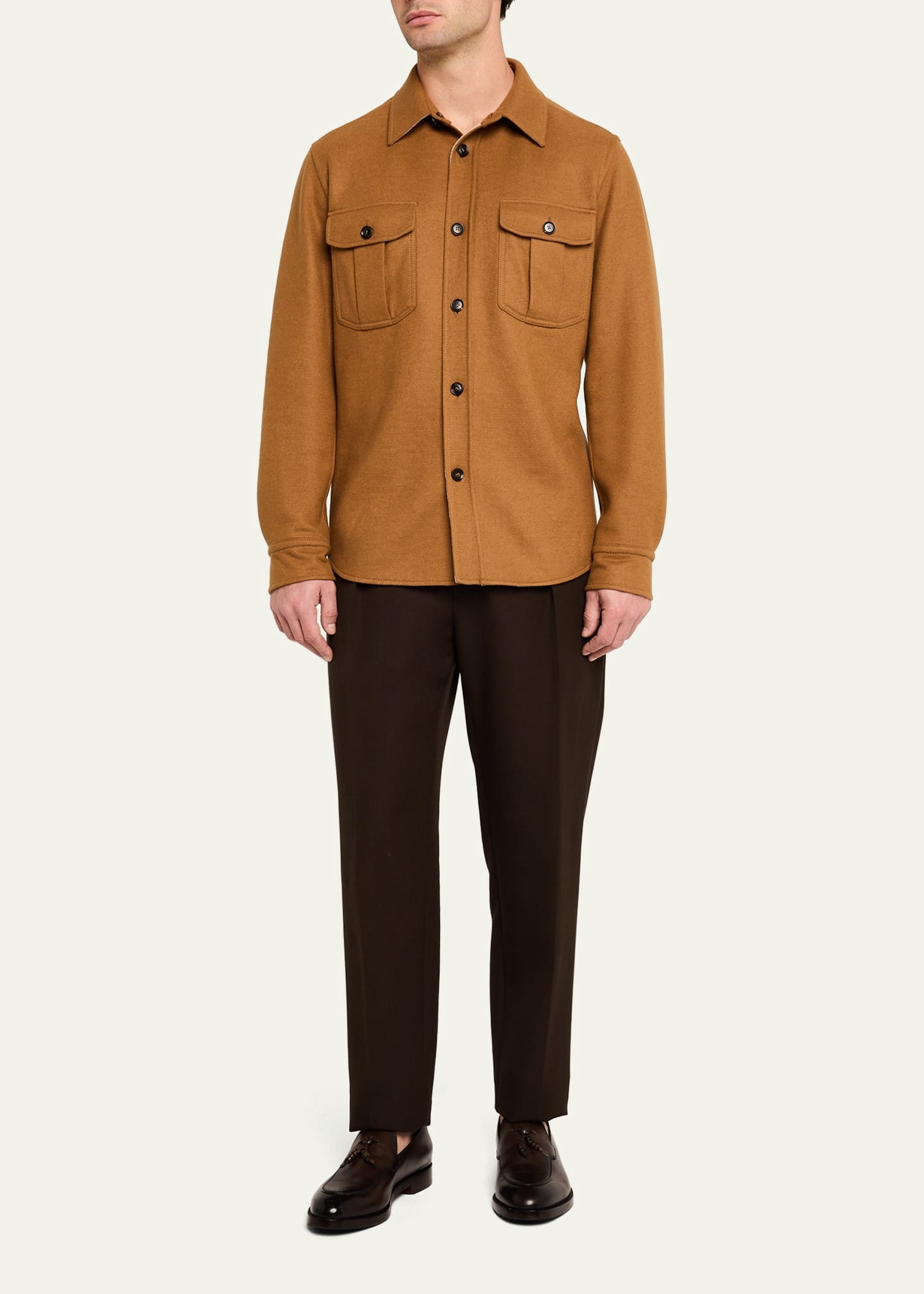 Men's Wool and Cashmere Double-Face Overshirt - 2