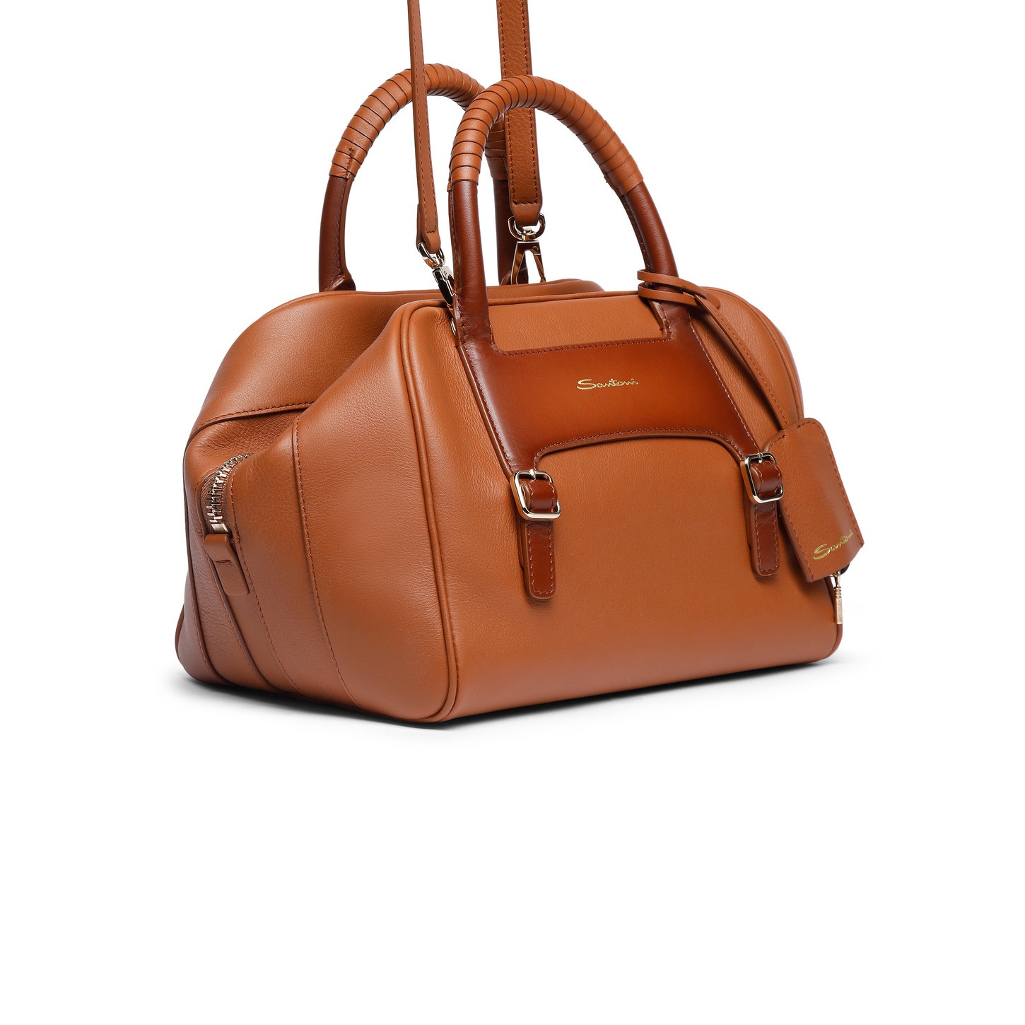 Brown leather handbag - 3