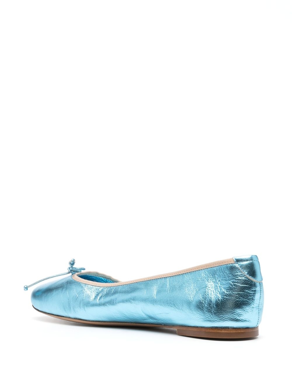 metallic leather ballerina shoes - 3