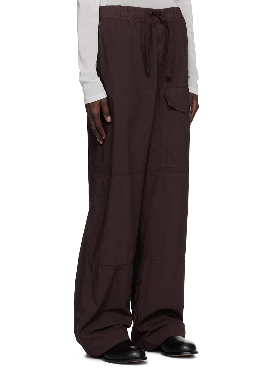 Burgundy Overdyed Cargo Pants - 2