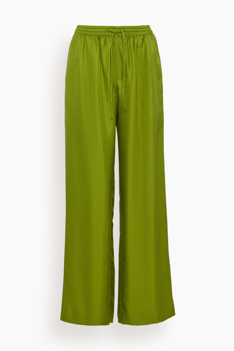 Relaxed Silk Trousers in Garden Green 1