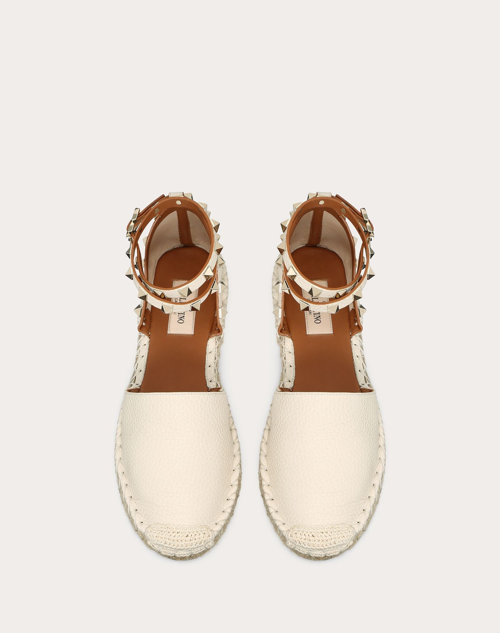 Rockstud Double Grainy Calfskin Espadrille - 4