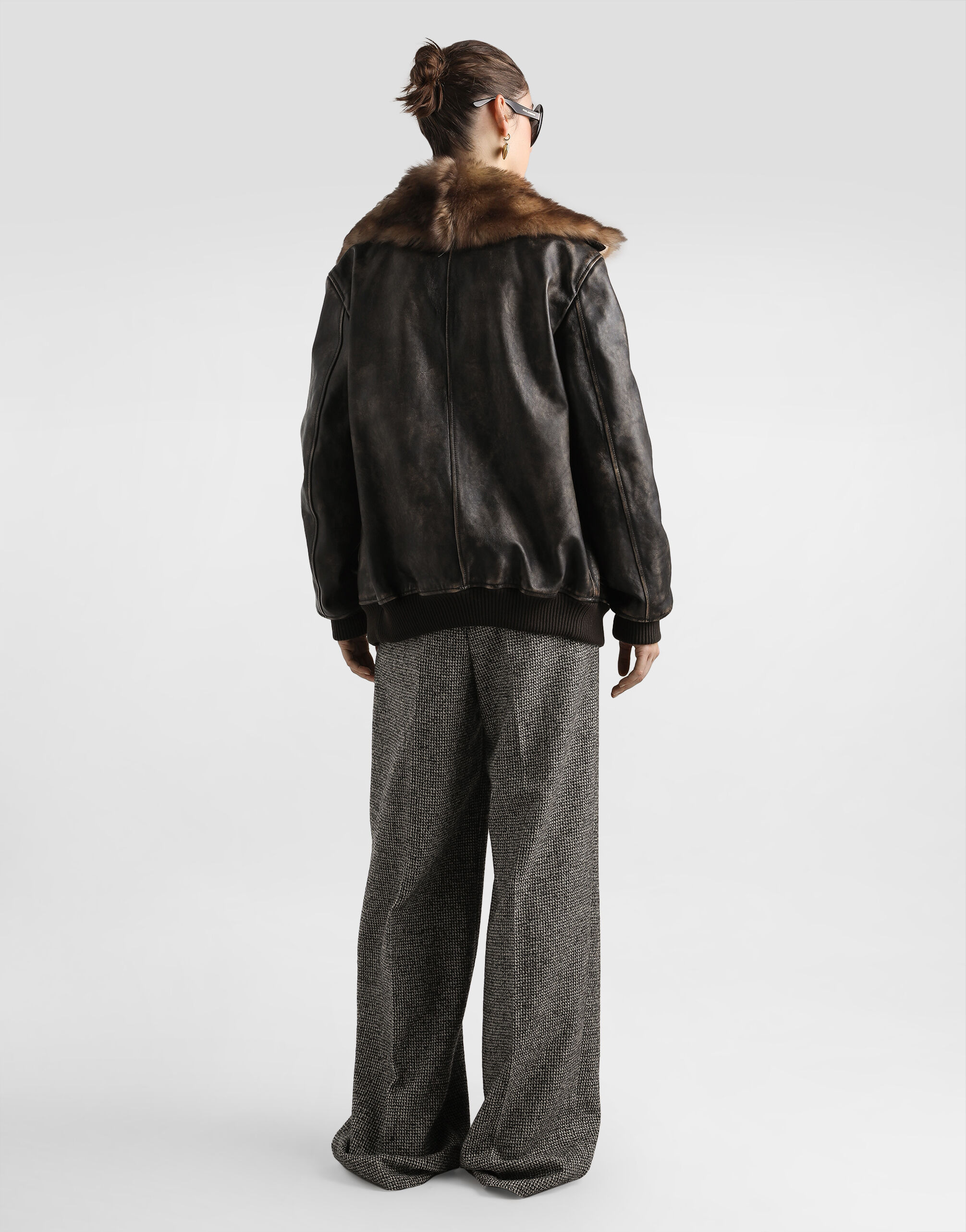 Wool blend trousers with dotted print - 3