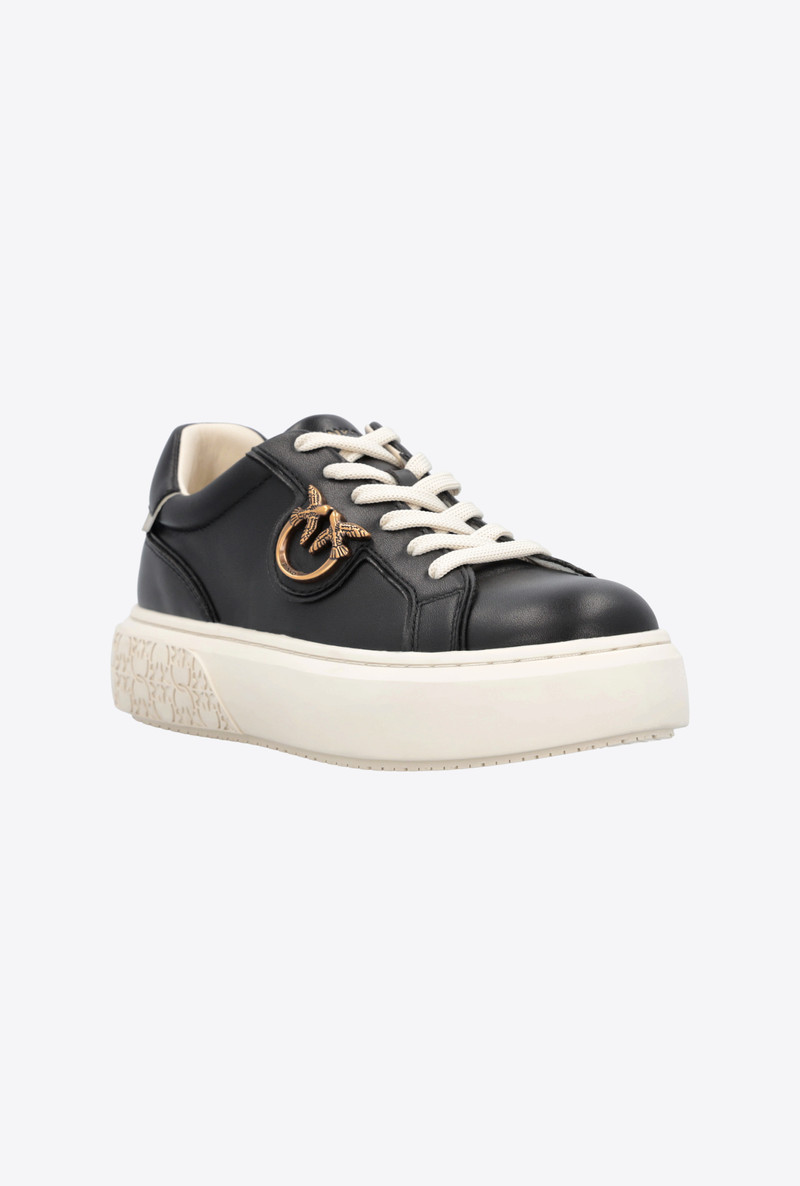LEATHER SNEAKERS WITH LOVE BIRDS PLAQUE 2