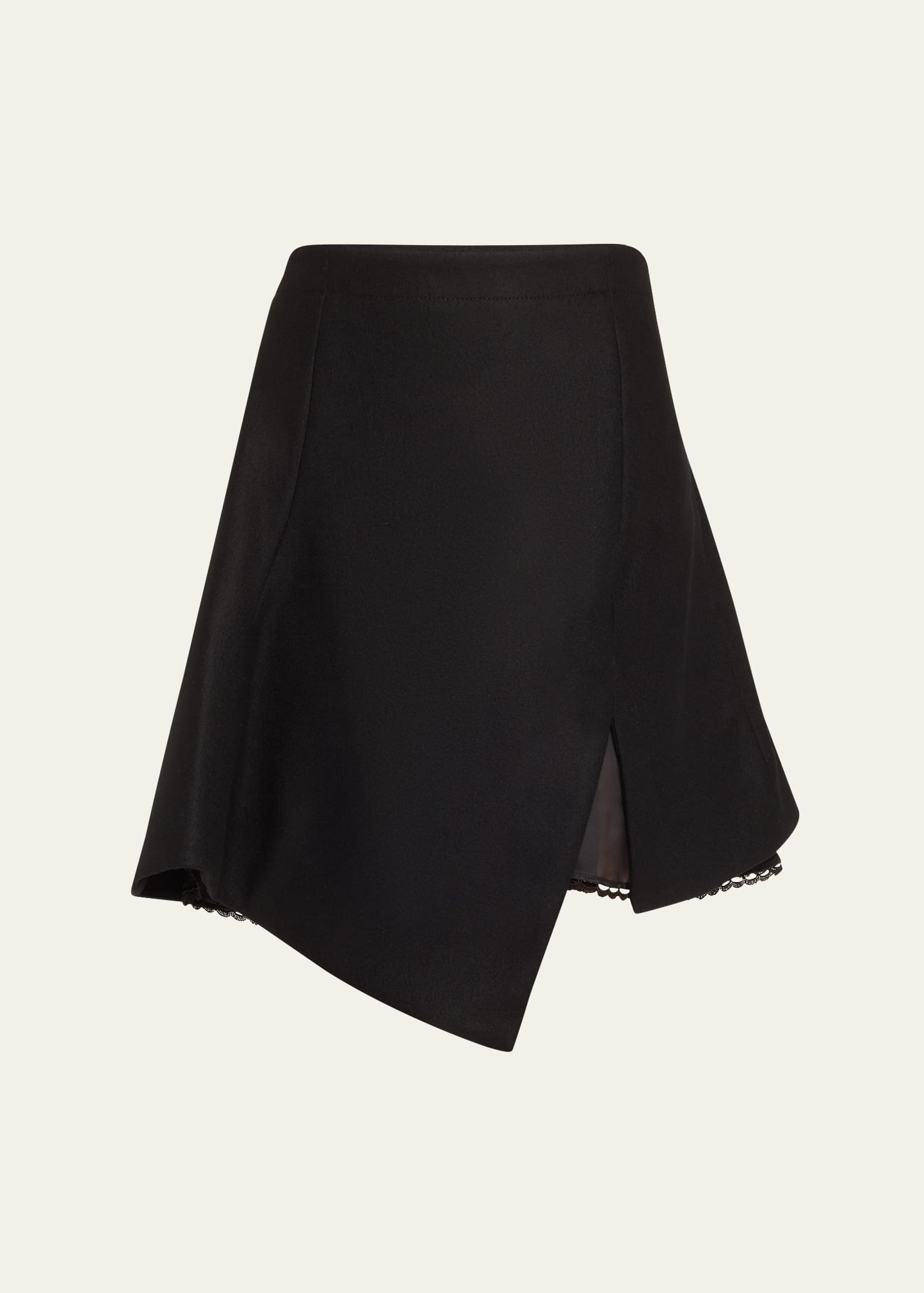 Asymmetric Mini Suiting Skirt - 1