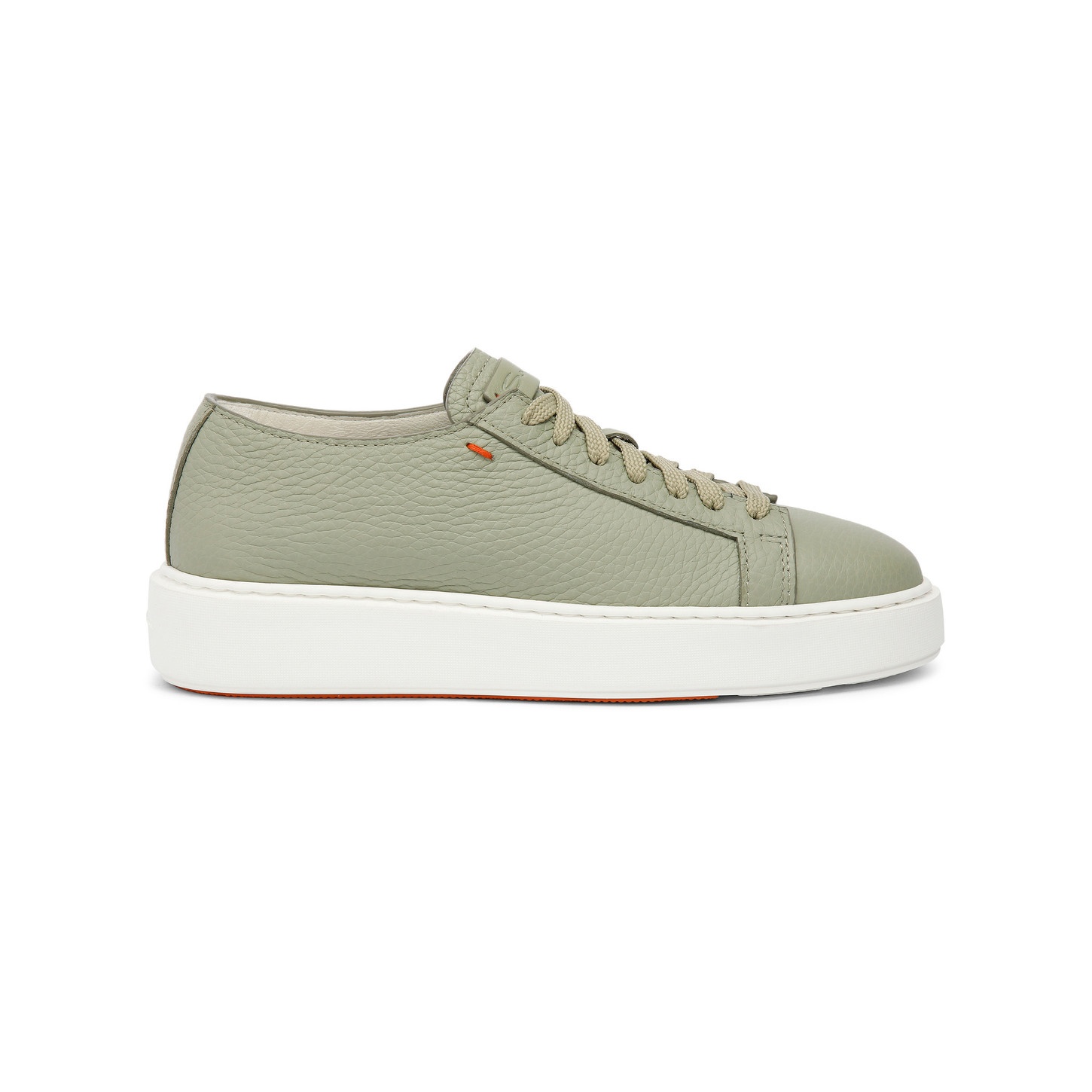 Women's green tumbled leather sneaker - 1