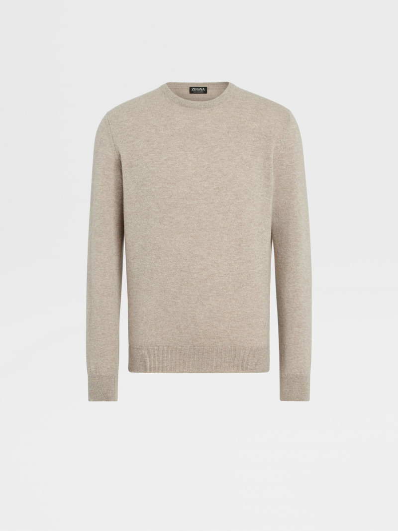 LIGHT TAUPE OASI CASHMERE CREWNECK 1