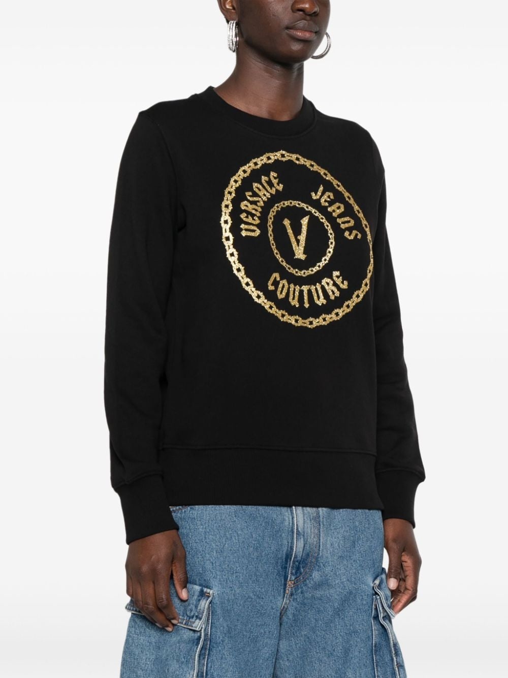 logo-print cotton sweatshirt - 3