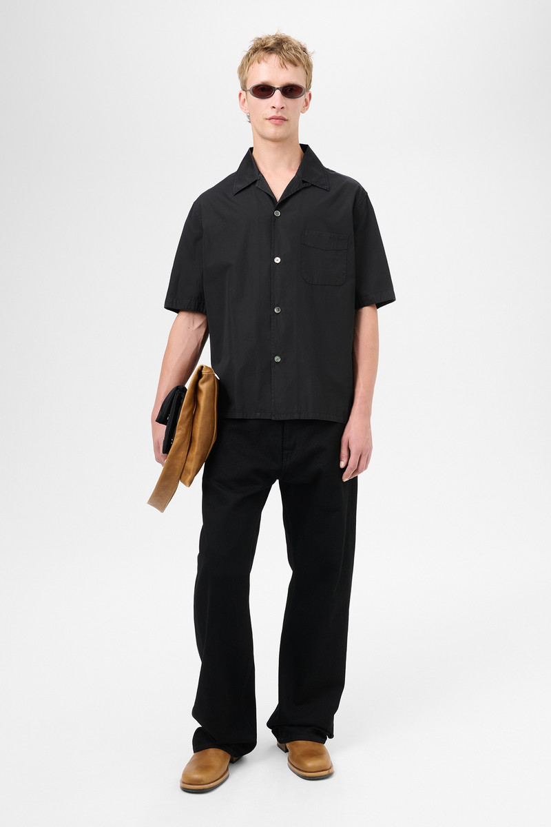 Our Legacy Heusen Shirt Shortsleeve Black All Day Poplin outlook