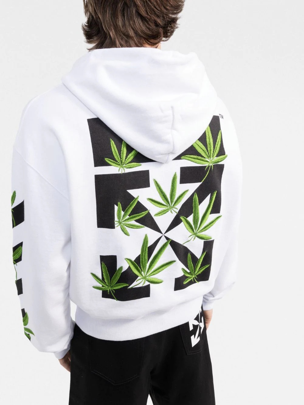 Weed Arrows print hoodie - 3